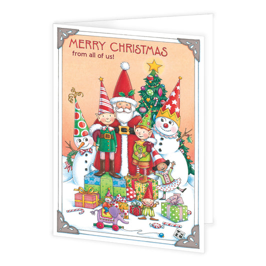 Santa and Elves Greeting Cards