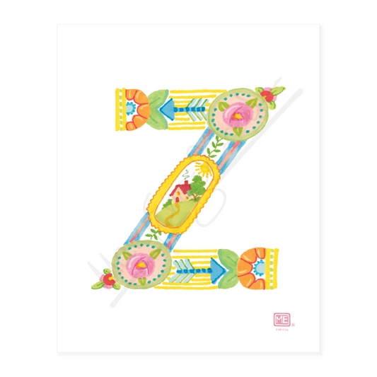 Alphabet Garden Letter Z Small Print